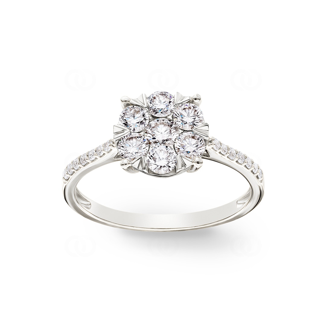 0.75 Karat Diamanten Verlobungsring 750/18 K Weissgold