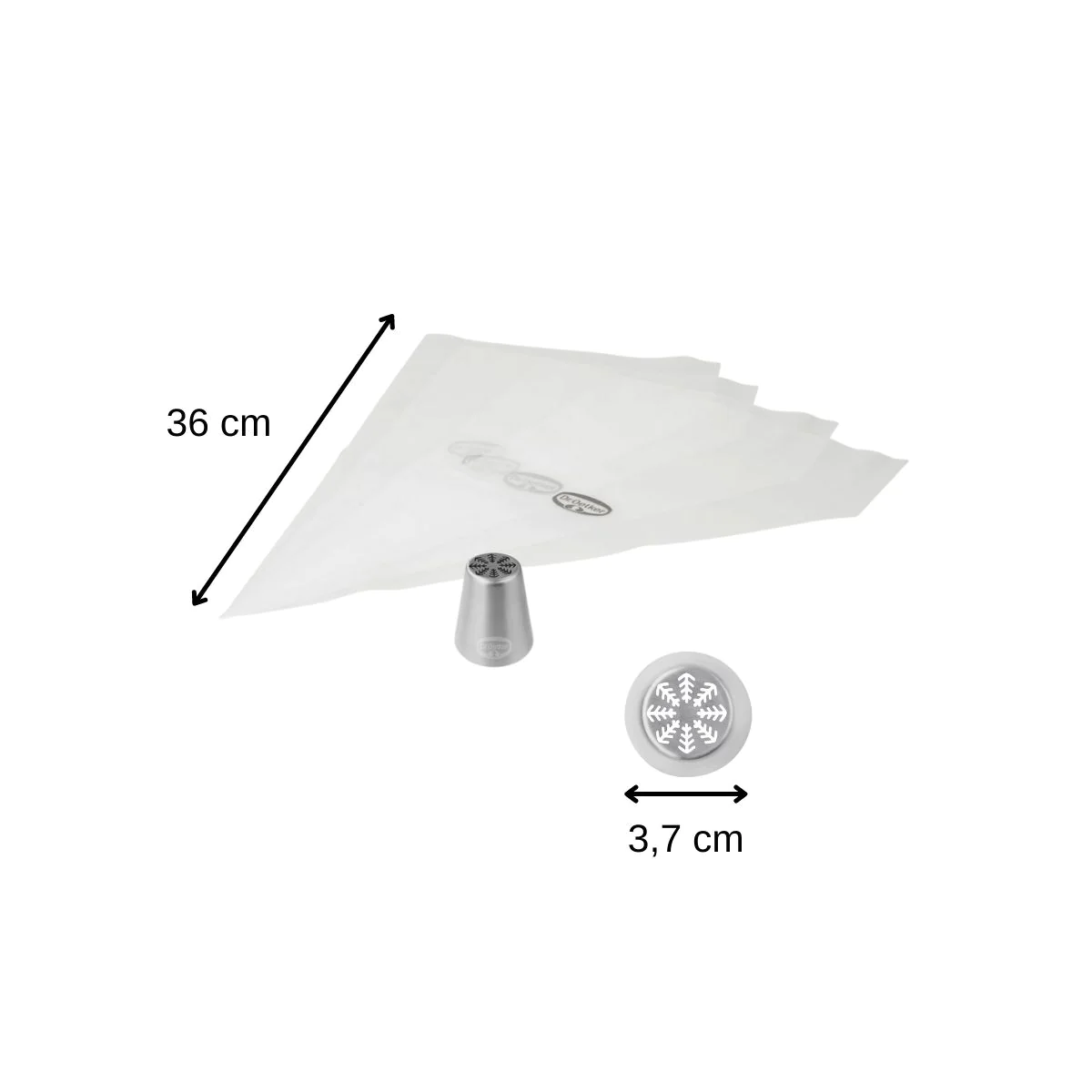 Lot de 4 poches à douille et embout cristal de glace en inox Baker Edi