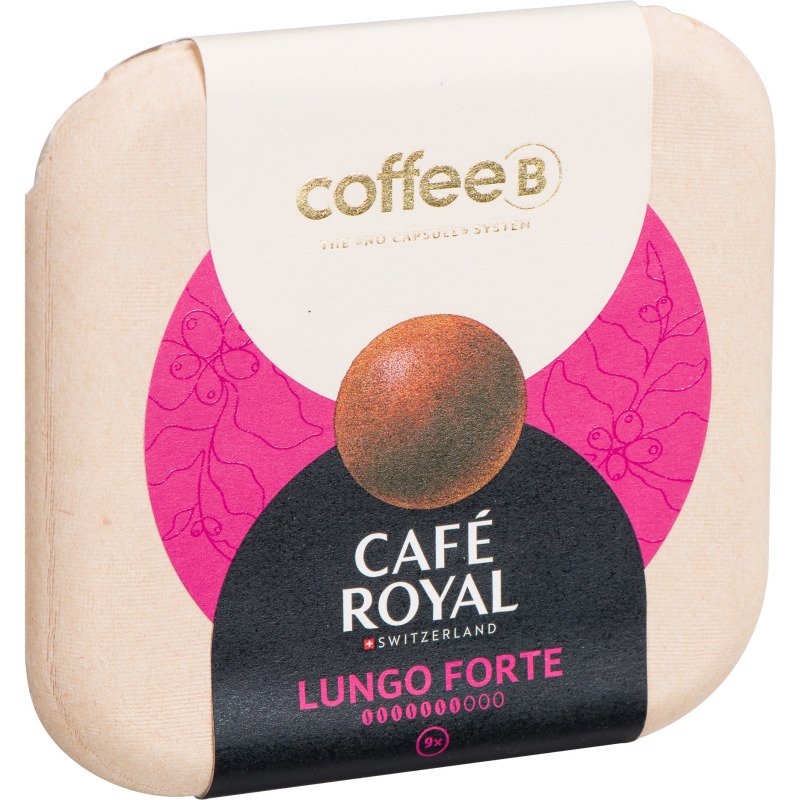 Boules de café Lungo Forte Coffee B Café Royal - Boîte de 9