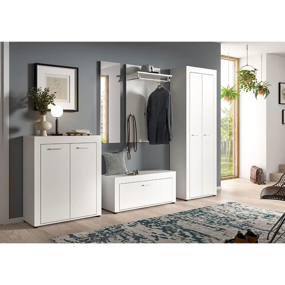 Hioshop Jam schoenenkast 2 deuren wit