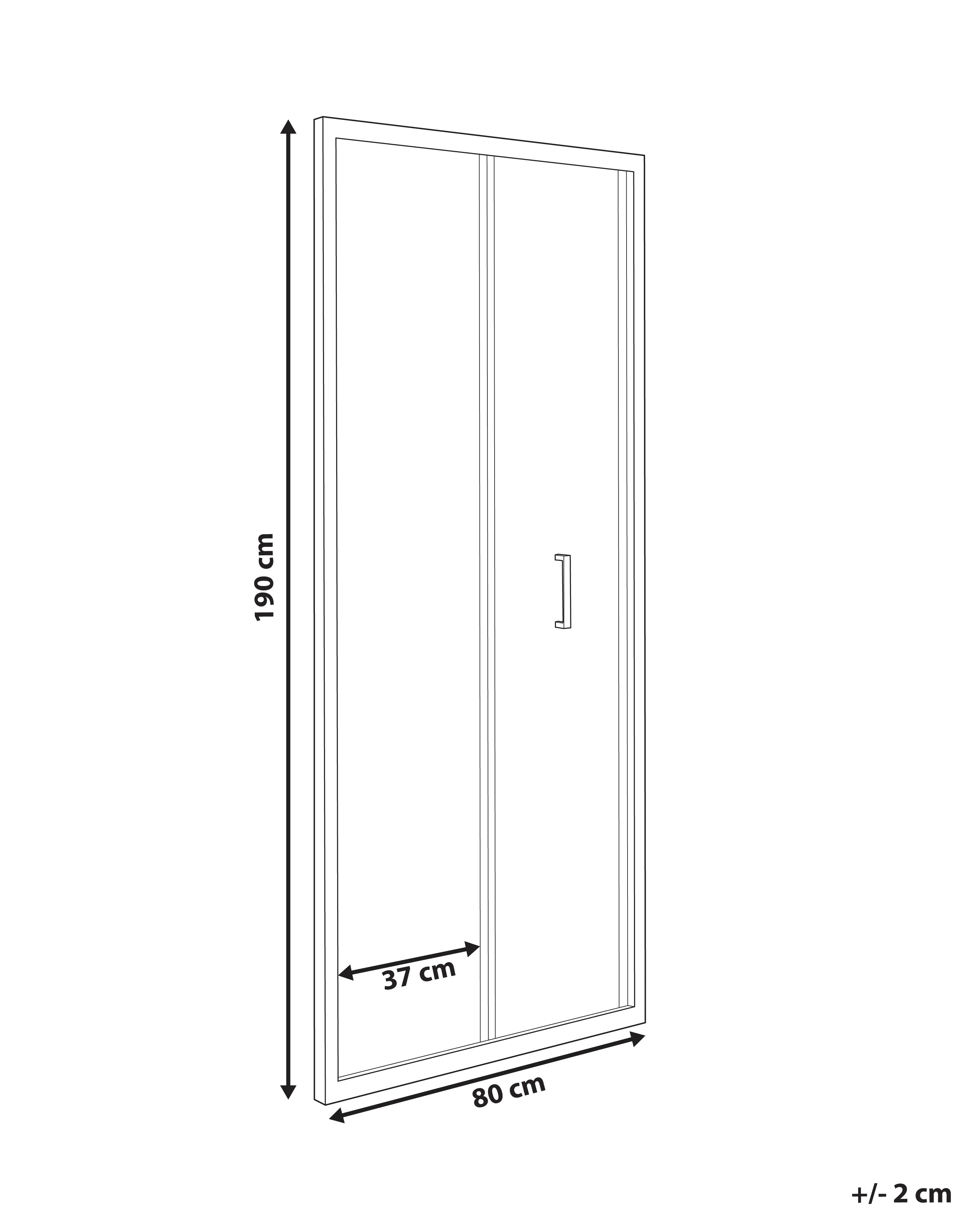 Tweevoudige douchedeur NELTUME 80 x 190 cm Zwart