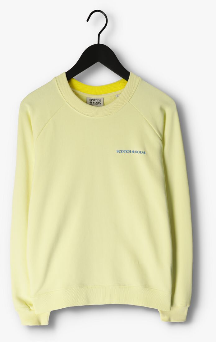 SCOTCH & SODA gele scotch & soda sweater unisex crewneck sweatshirt in organic cotton