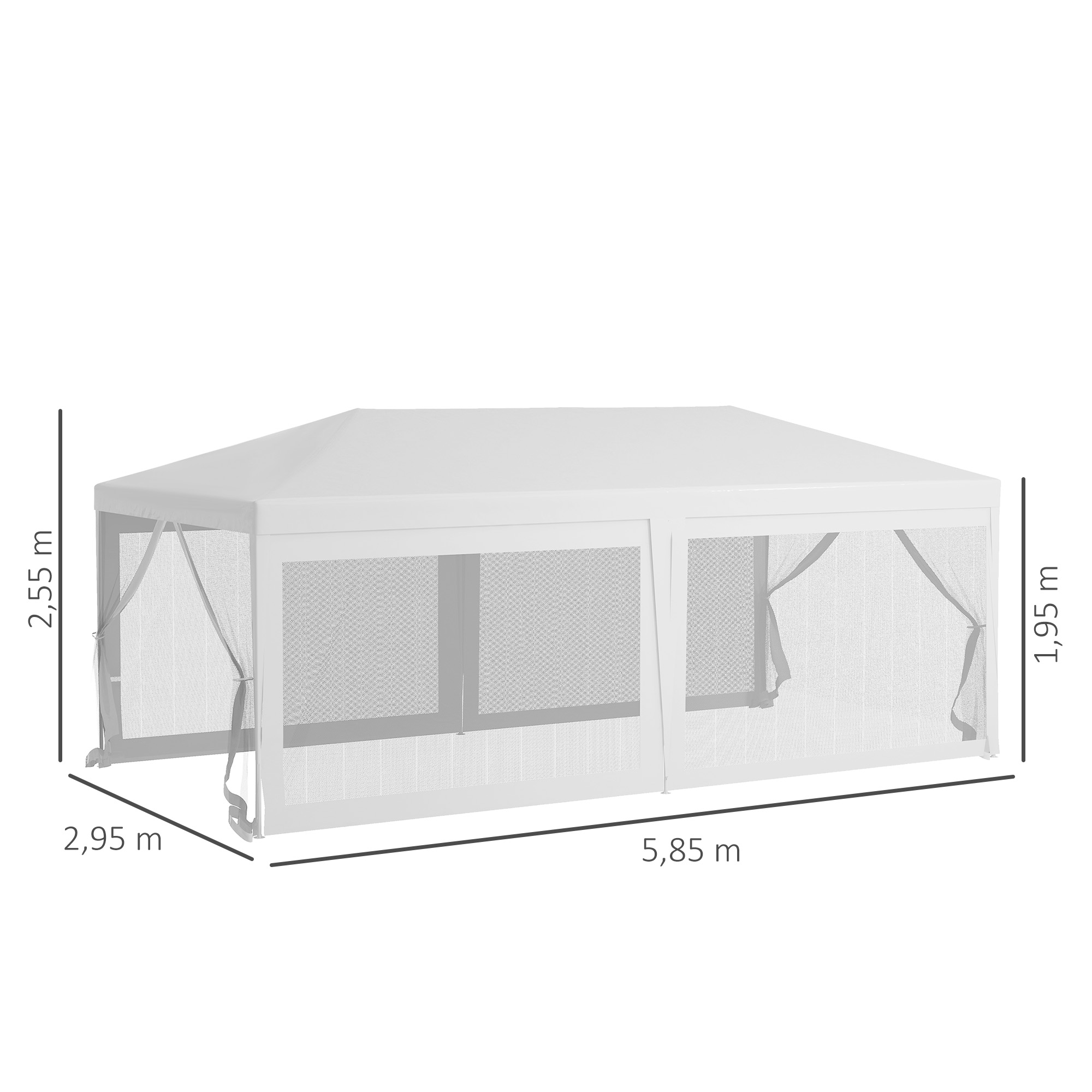 Tenda de jardim branca Outsunny