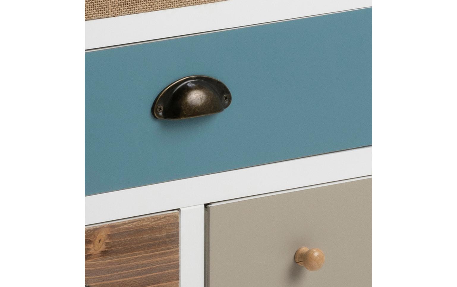 Kommode Thais 48 cm x 98 cm, Mehrfarbig/Weiss<br>Kasten
