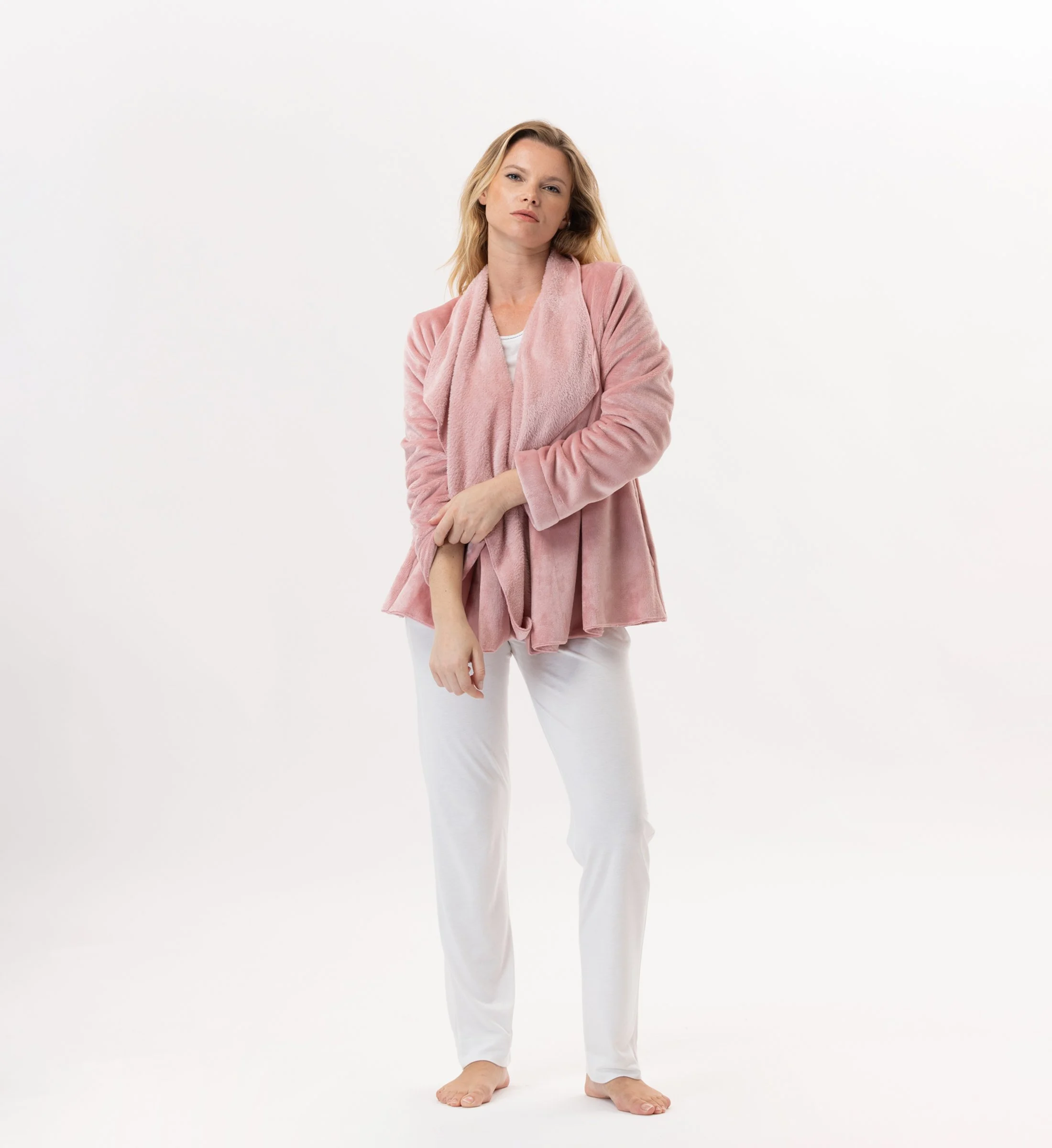 ESSENTIEL 873 - Veste en peluche flanelle | Rose