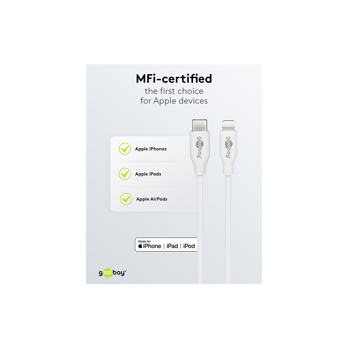 Lightning til USB-C™ lade- og synkroniseringskabel