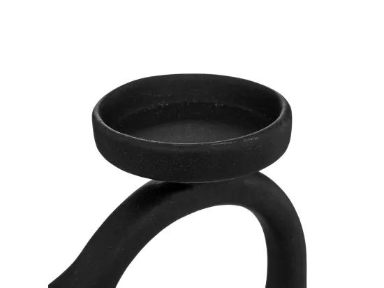 Bougeoir silhouette en Céramique Noire H 26,5 cm