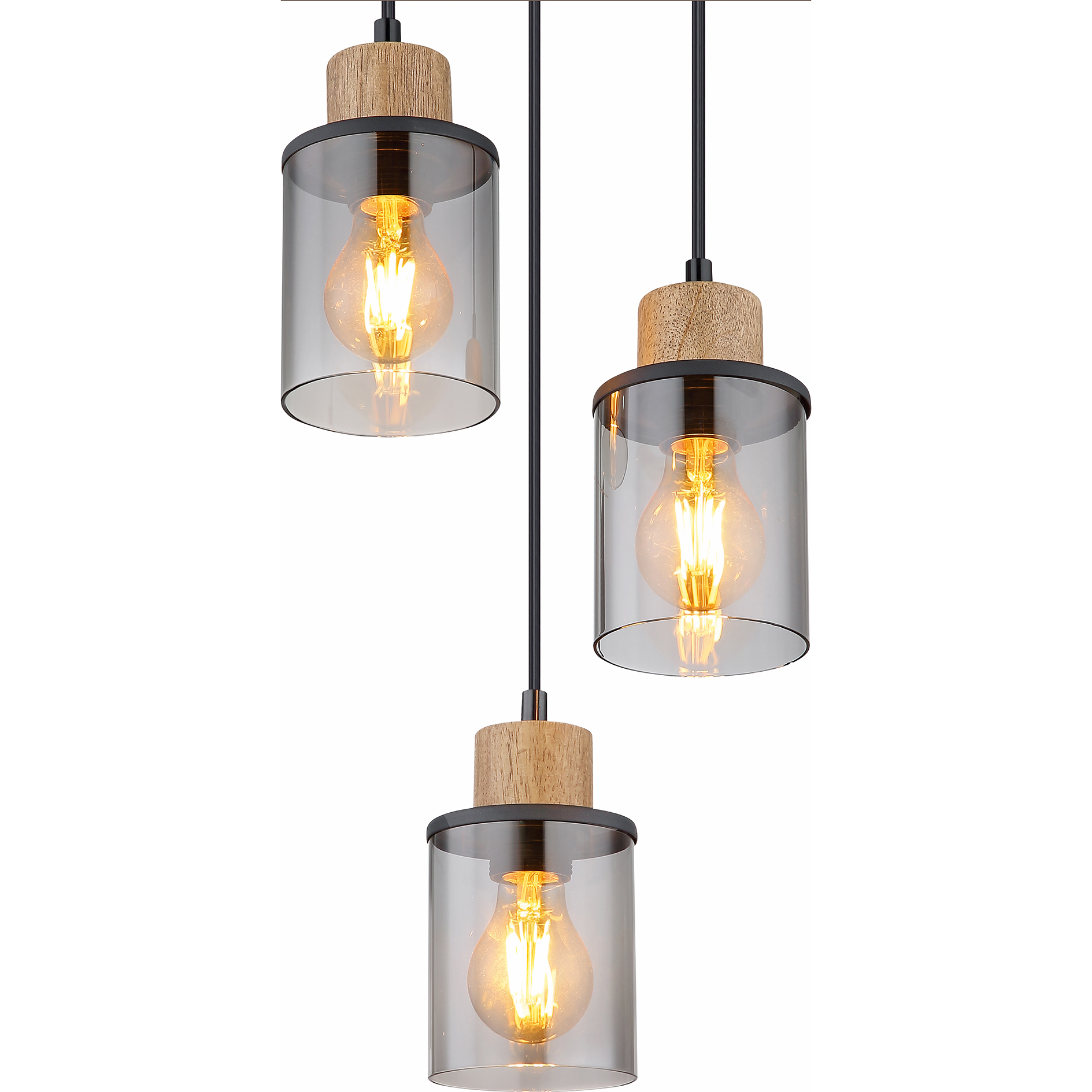 LAMPURA Pendelleuchte - schwarz-holzfarben - 120 cm