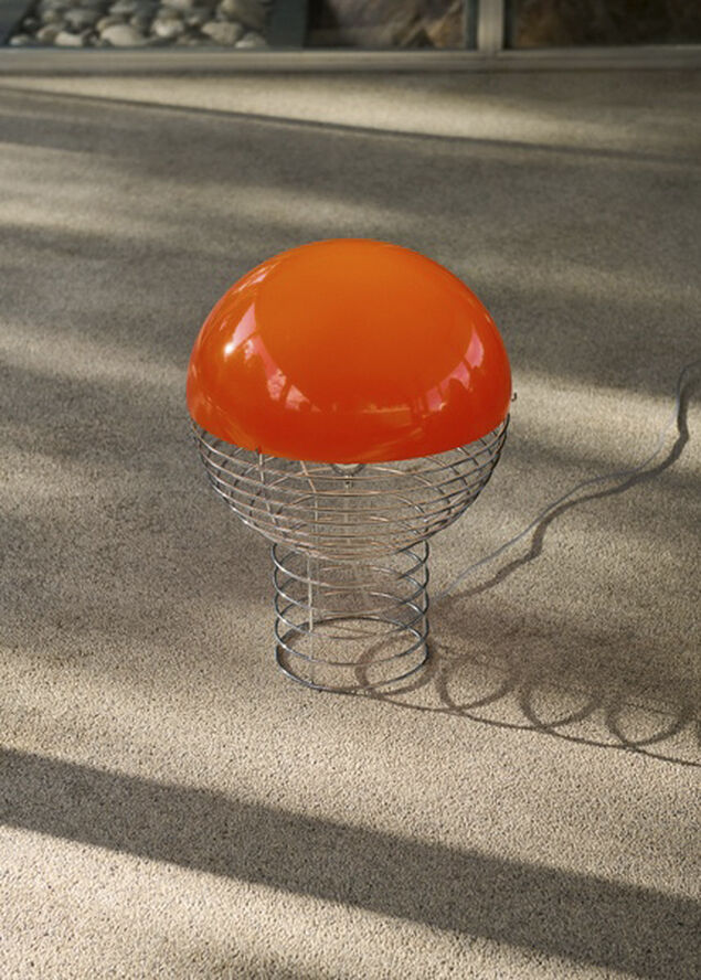 Verpan Wire Table Lamp Ø30 EU Chrome/orange