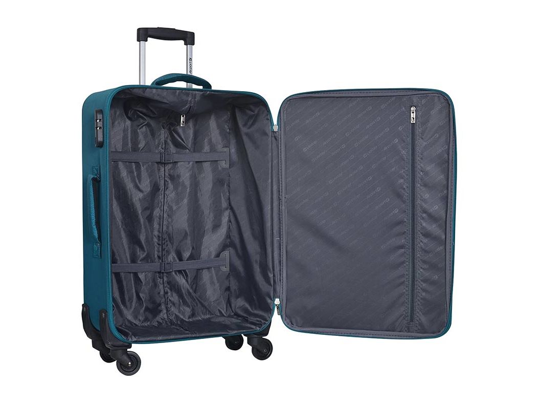 MALA DE VIAGEM MÉDIA FLEXÍVEL AIRPORT VERDE 4 RODAS 65CM