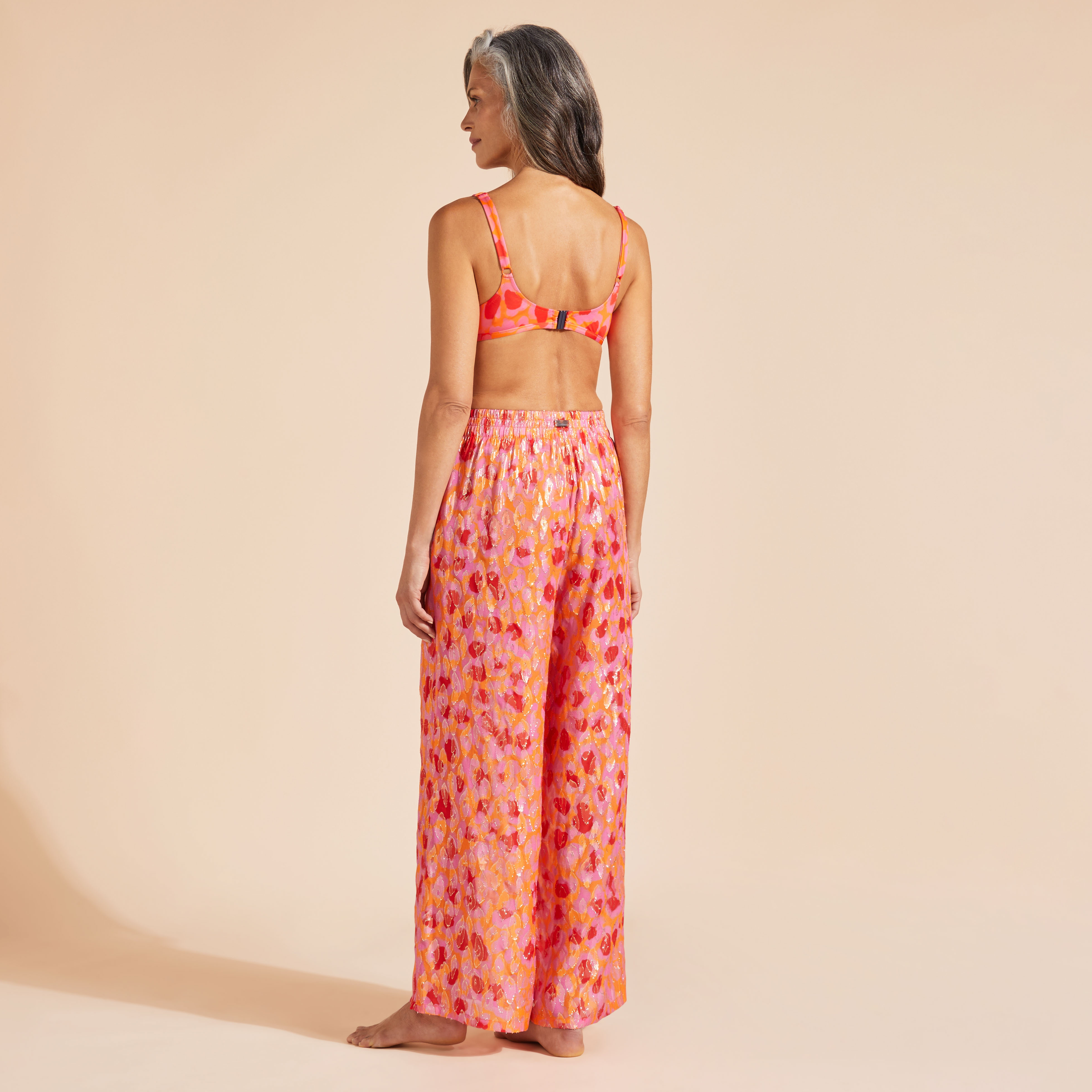 Pantalon Fluide en Soie Femme New Leopard