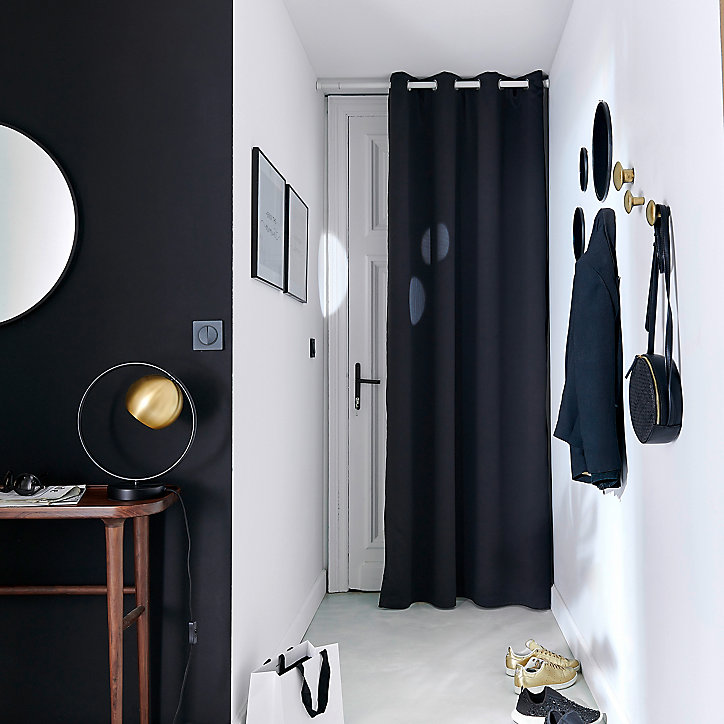 Rideau occultant thermique Vestris GoodHome noir L.260 x l.140 cm