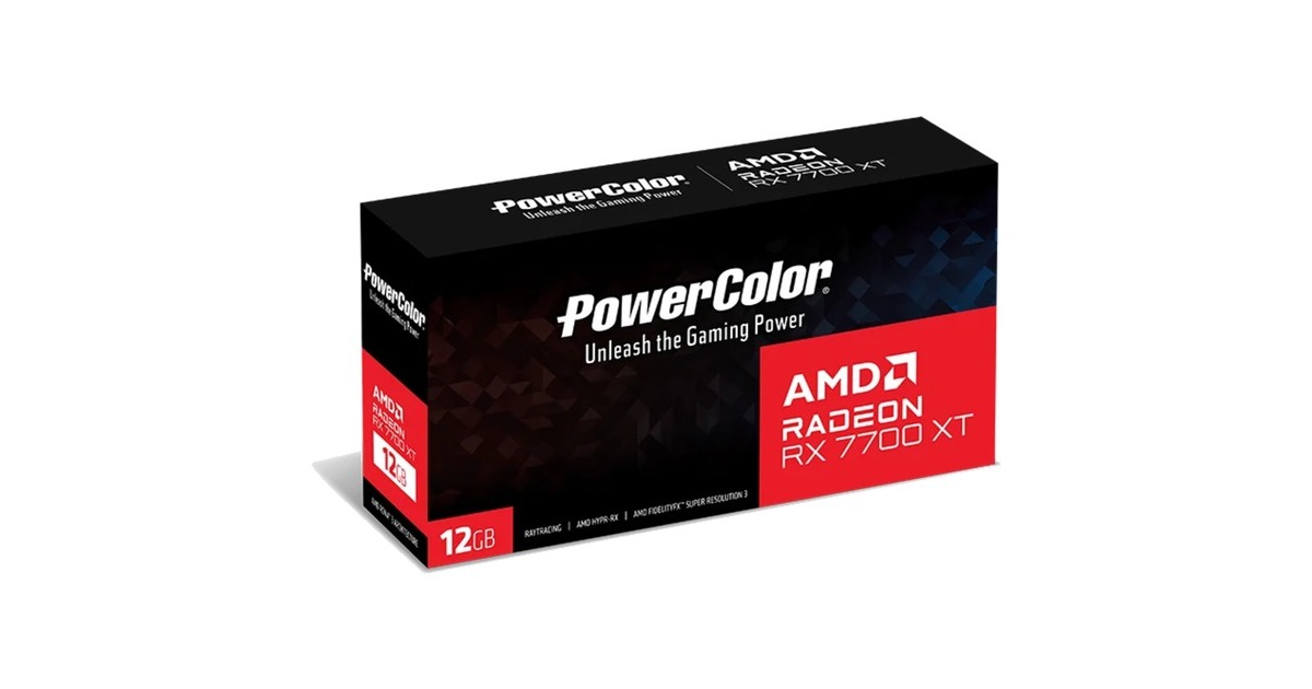 PowerColorRadeon RX 7700 XT 12GB GDDR6 grafische kaart  (1x HDMI, 3x DisplayPort, RDNA 3)