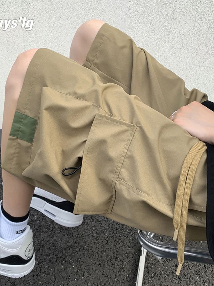 emeisa - Effen cargoshort met middelhoge taille