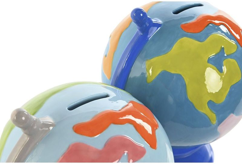 ESPRIT - Dolomite - Spaarpot - Blauw - Wereldbol - 2 Stuks