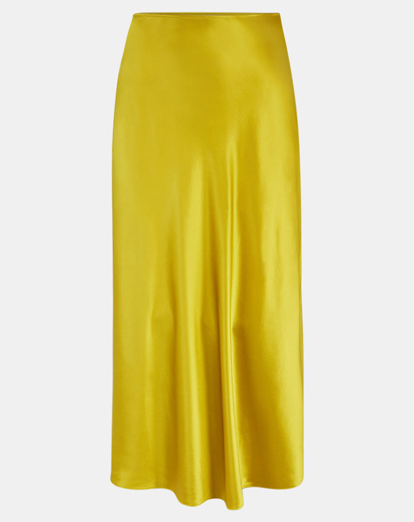 Galeries Lafayette Jupe mi-longue 100% Soie Delta moutarde