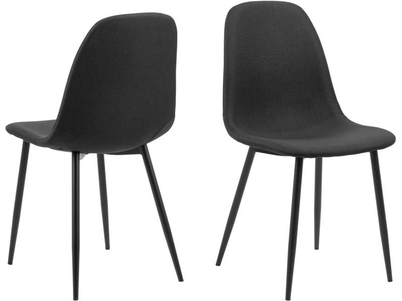 AC Design Stuhl Celia 4 Stück, Schwarz Esszimmerstühle