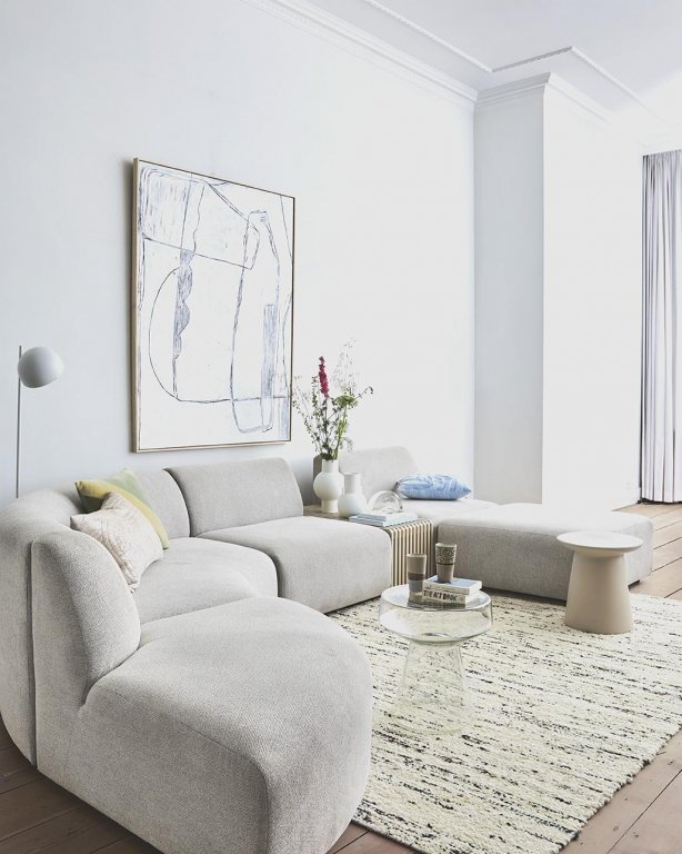 HKliving Jax hocker small light grey
