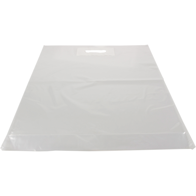 Tas, LDPE, dKT, 45x56cm, bodemvouw 8cm, draagtas, transparant