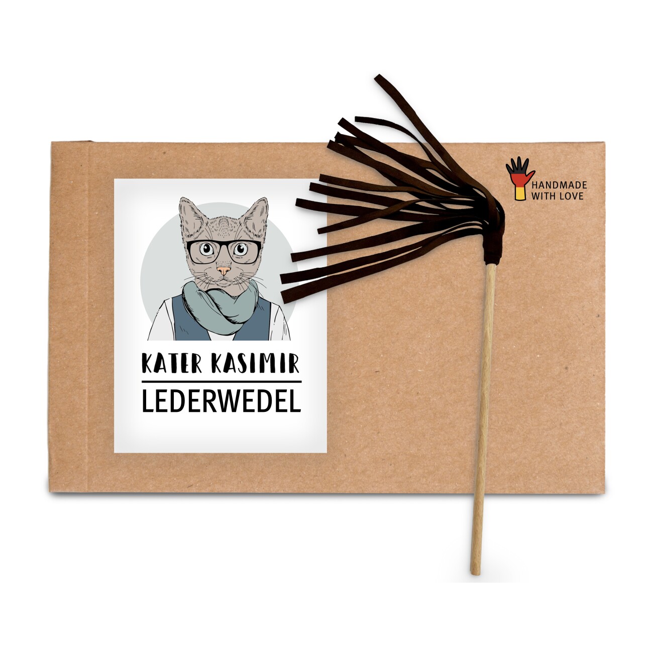 Kater Kasimir Lederwedel für Katzen aus Rindsleder