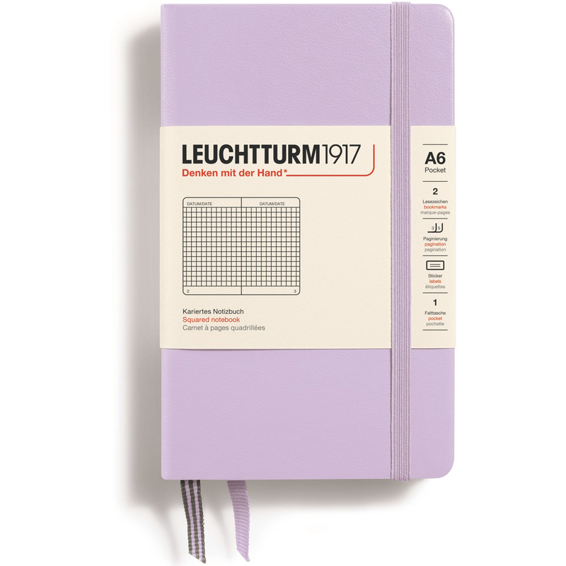 Leuchtturm1917 Notizbuch Pocket, 90 x 150 mm, kariert 5 mm, lilac