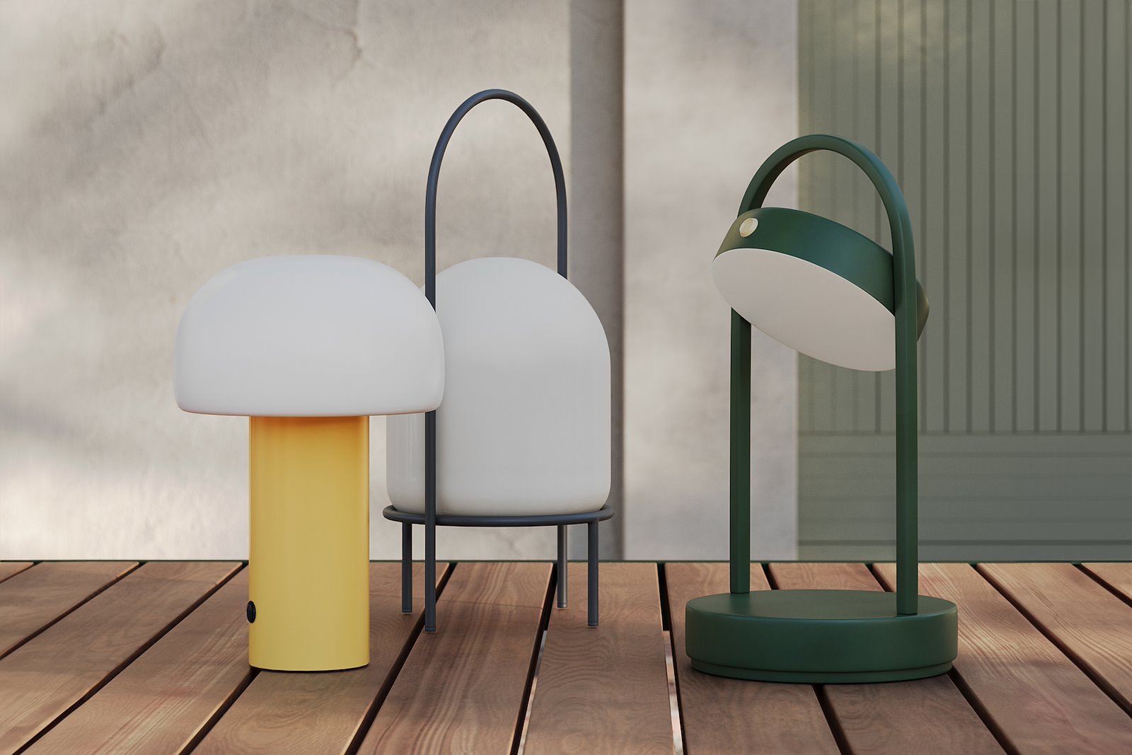 Mush bordlampe Solgul bryter på lampen, 3 nivåer for dimming, medfølger 80cm USB ledning 5V 1800mah batteri, ladetid 2-3 timer, lyser 6-8timer 3000K