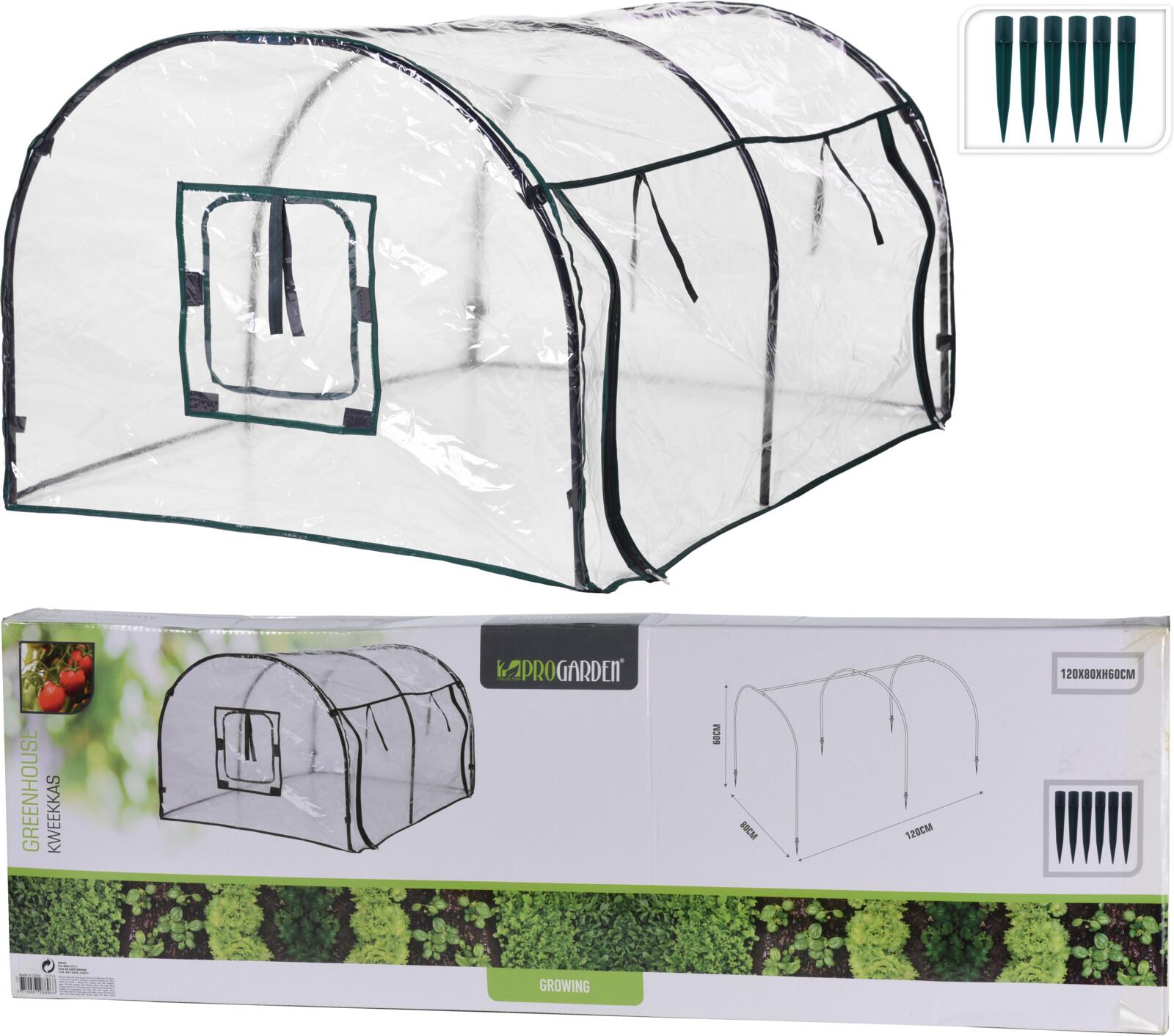 SERRE 120X80XH60CM AVEC POTEAUX DE 13 M ET POINTES DE SOL