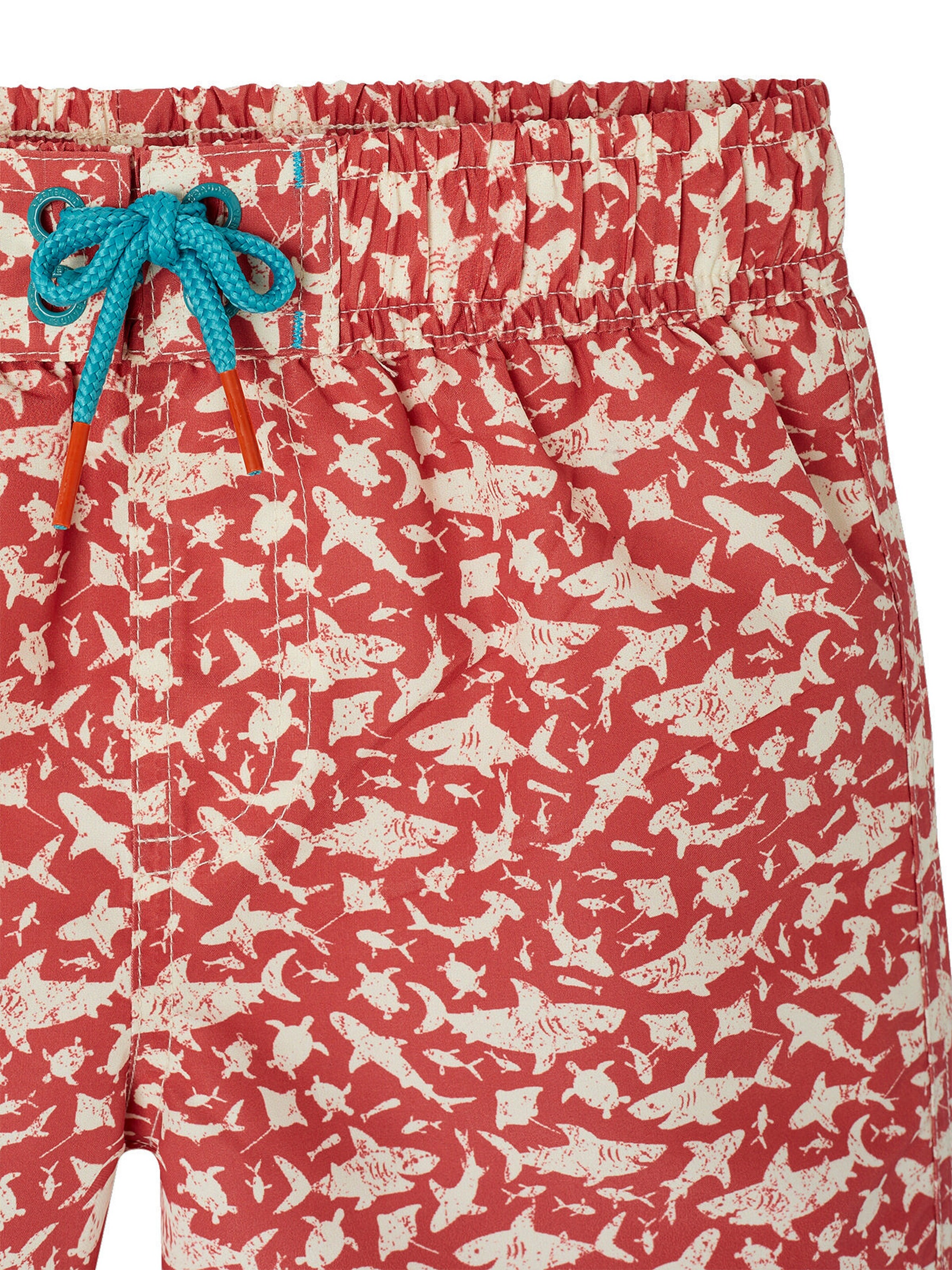 Vertbaudet Jungen Badehose mit Hai-Motiven terrakotta farbe