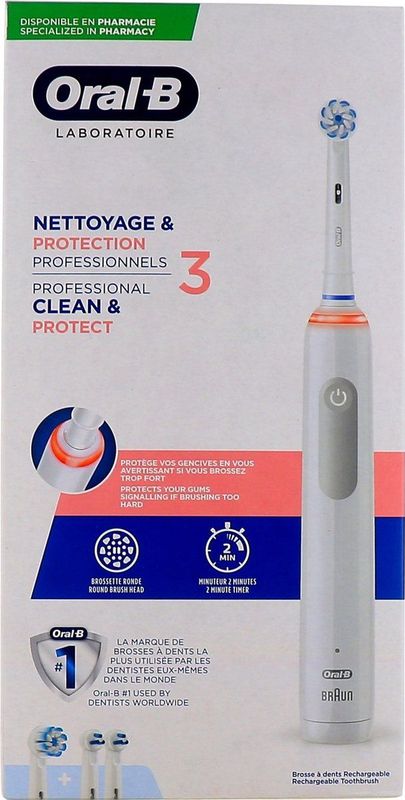 Oral-B - Pro 3 Elektrische Tandenborstel - Wit - 1 Stuk