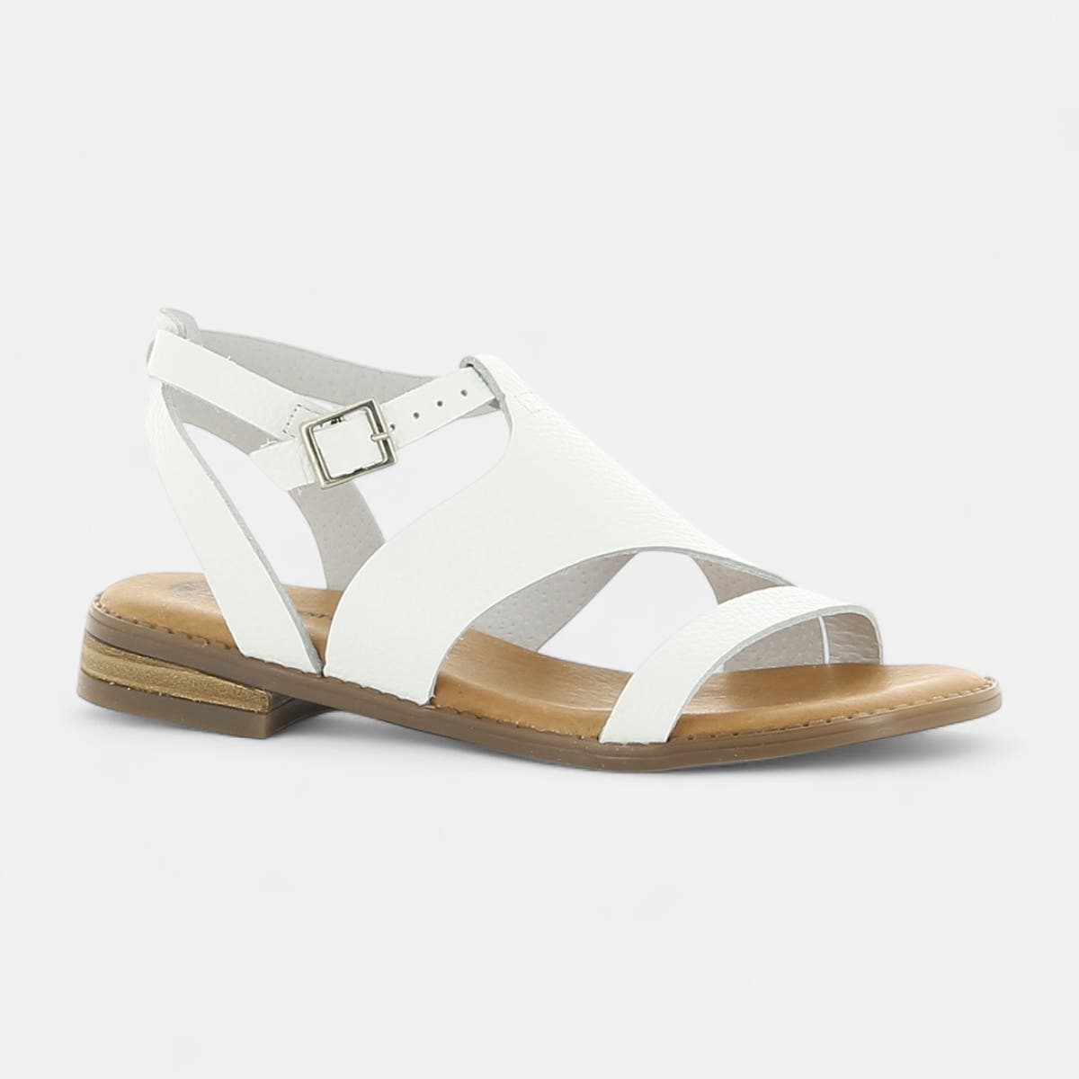 Sandales Femme en cuir blanc