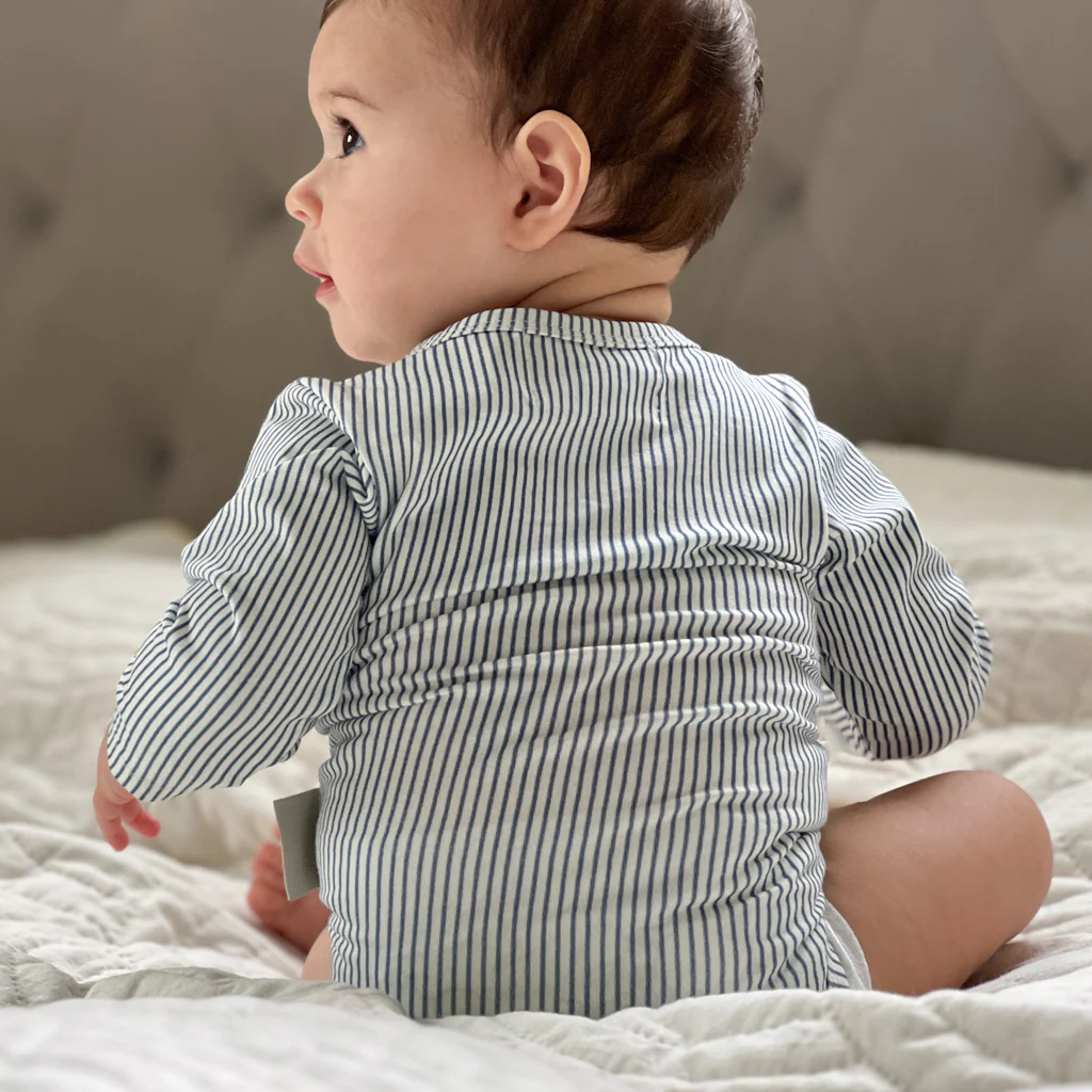 Langærmet Body William - GOTS - Classic Stripes Blue