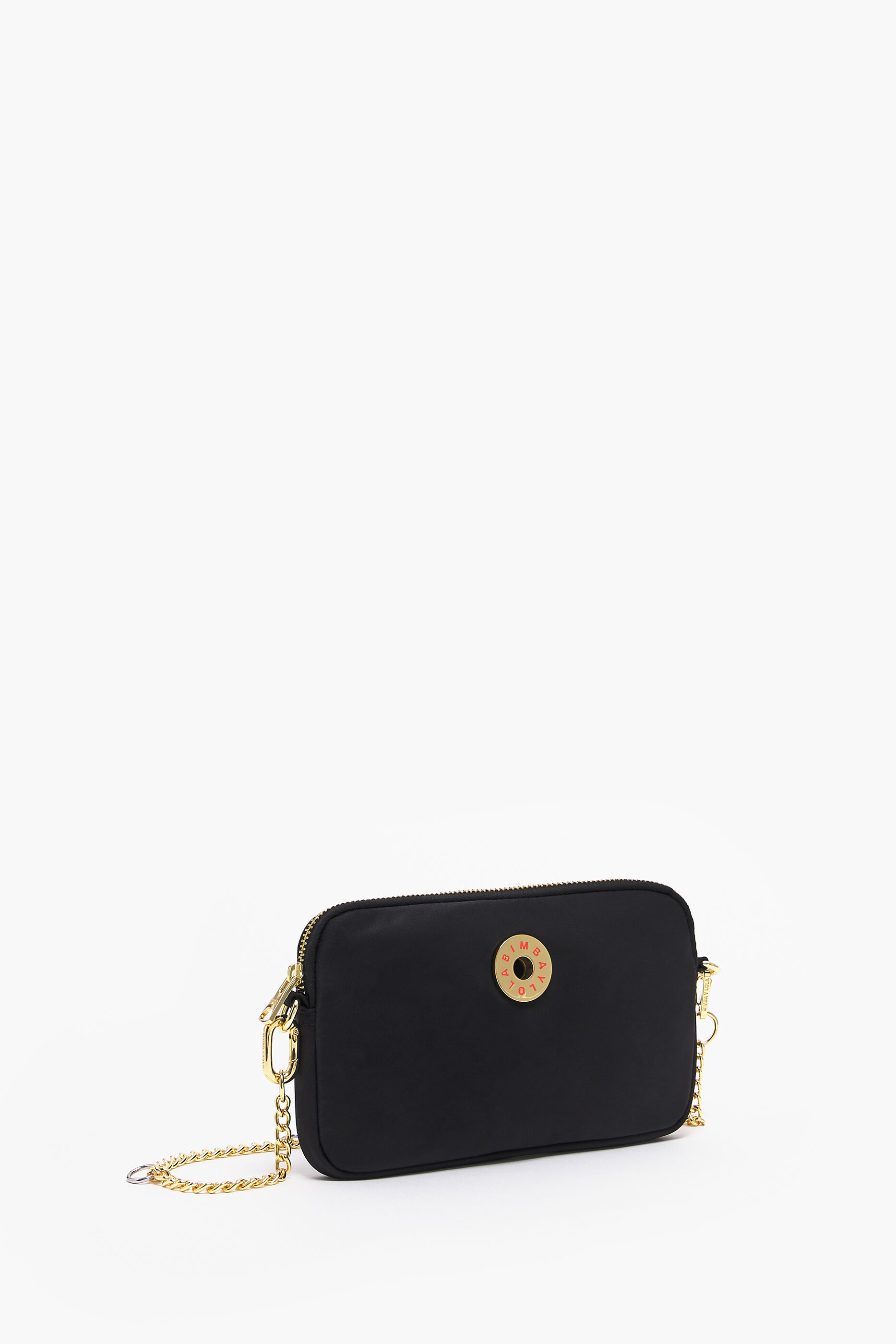 Bolsa retangular pequena de náilon preta