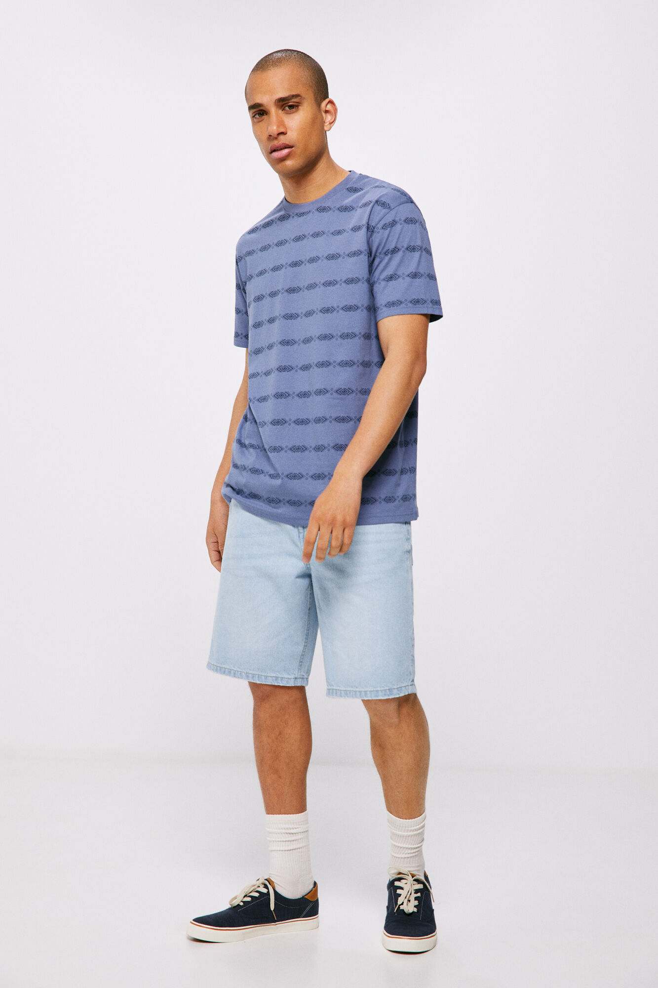 Camiseta Aop - azul médio