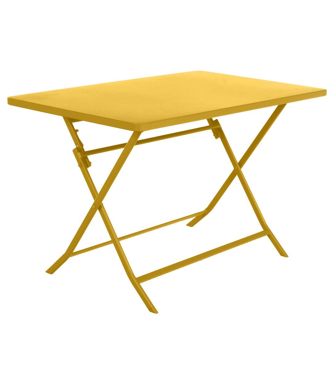 Table de jardin pliante rectangulaire Greensboro - 4 Places - Jaune moutarde