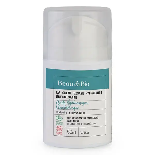 Creme facial hidratante energizante orgânico certificado Beau & Bio 50ml