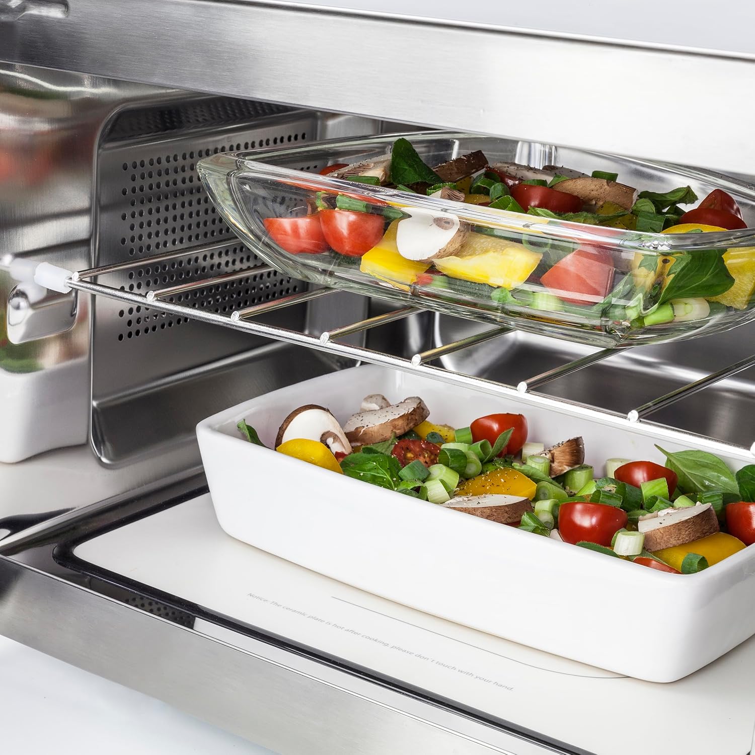 CASO MG 25 Ceramic Menu Mikrowelle mit Grill, 900 W Mikrowelle, 1000 W Quarz-Grill, 25 L Edelstahl-Innenraum, Borosilikatglasboden, 10 Leistungsstufen, 10 Kochprogramme, Timer, Sound On/Off