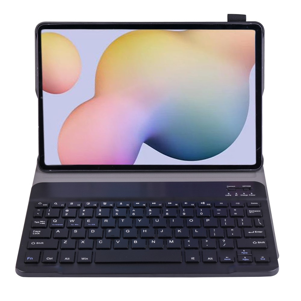 Samsung Galaxy Tab S8 / Tab S7 Leder Tasche mit abnehmbarer Bluetooth Tastatur Keyboard   S-Pen Halterung (QWERTY) - Schwarz