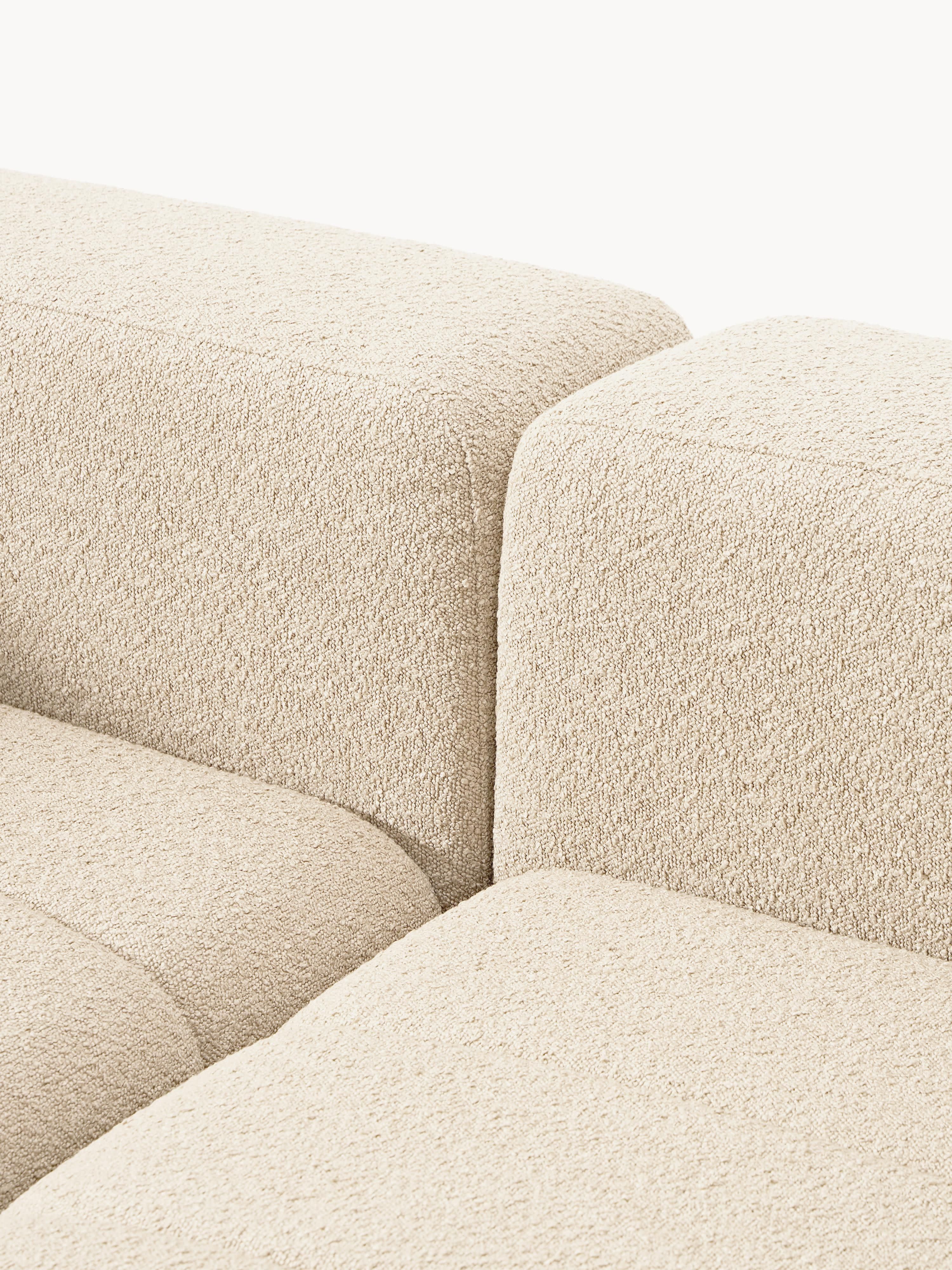 Modulaire bouclé bank Lena (4-zits) met poef (links/rechts)