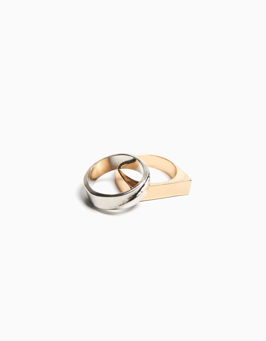 Conjunto de colar com 2 anéis