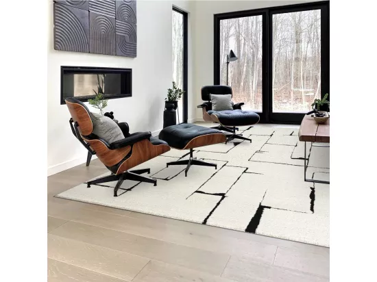 Tapis salon BRINKI 120x170 cm Noir - Tapis Chambre doux et soyeux