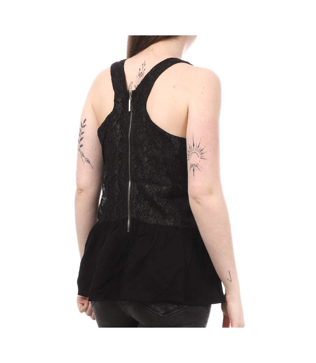 Débardeur Noir Femme Teddy Smith Thaya