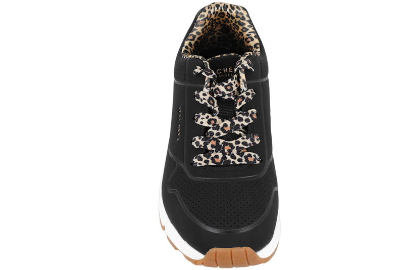 SKECHERS UNO LEOPARD CHIC BLACK SNEAKER