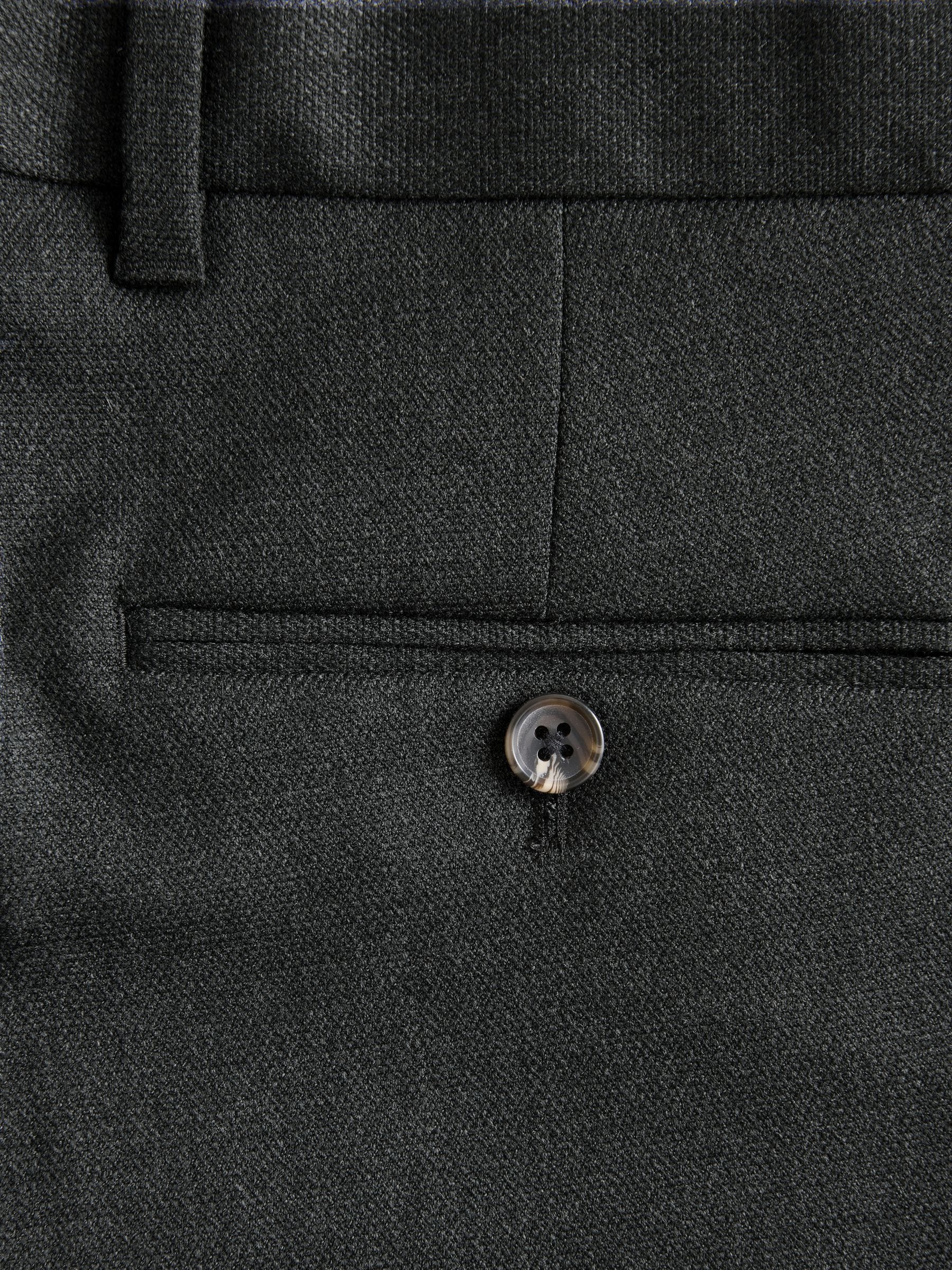 Antraciet - Normale pasvorm chique broek met wol