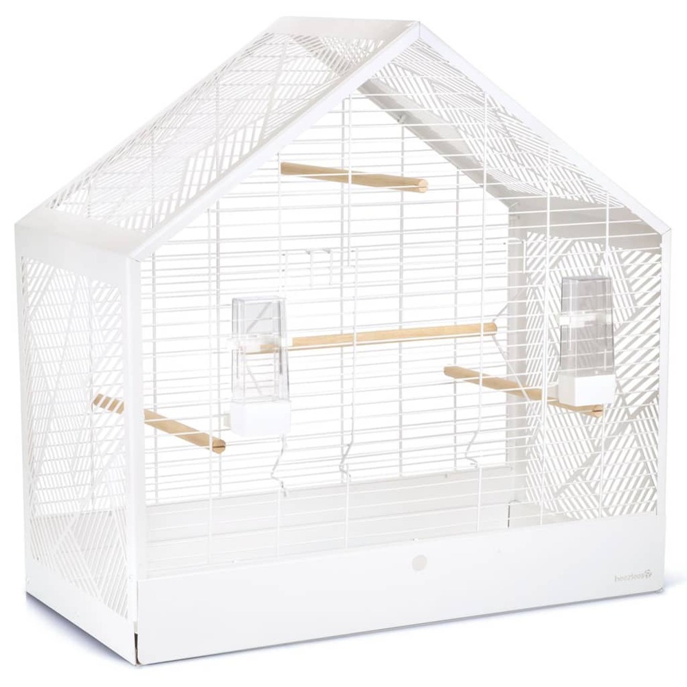 Cage à oiseaux yara blanc 71x35x70 cm métal