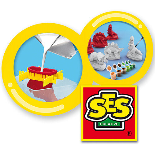 Ses creative gips- en verfpakket - dino's - 3st
