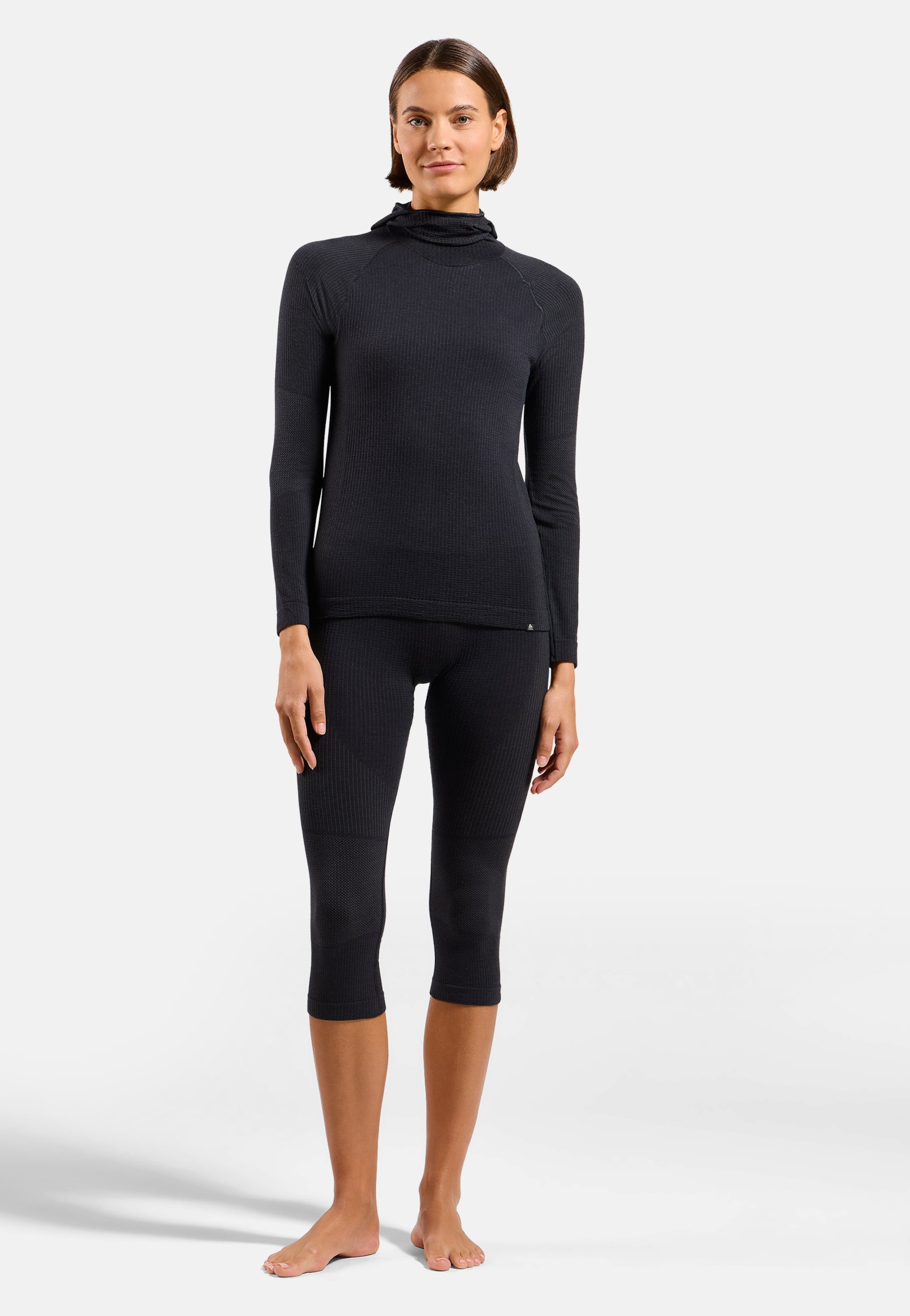 Seamless Performance Wool Funktionsshirt mit Gesichtsschutz in black