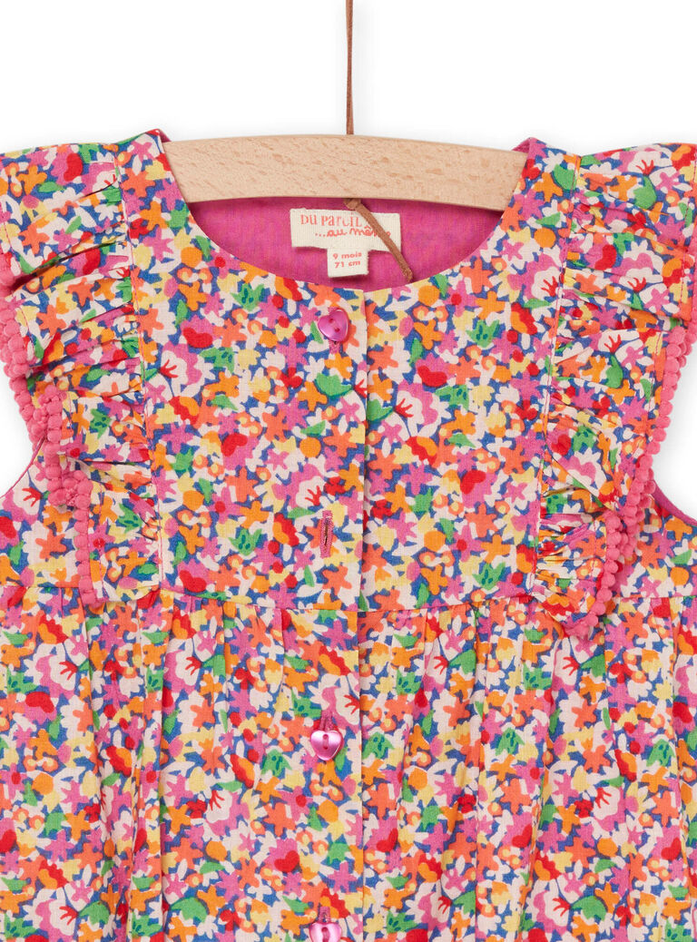 Barboteuse multicolore à imprimé fleuri