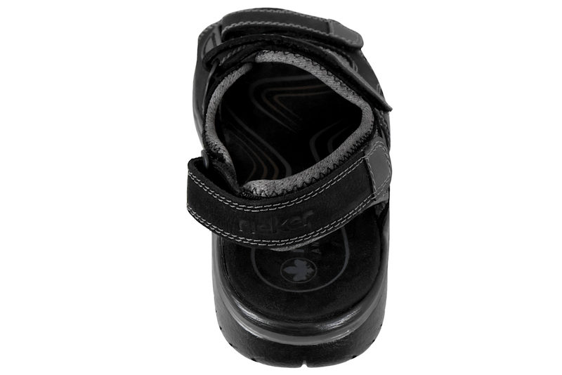 RIEKER SANDAL I SORT SKIND