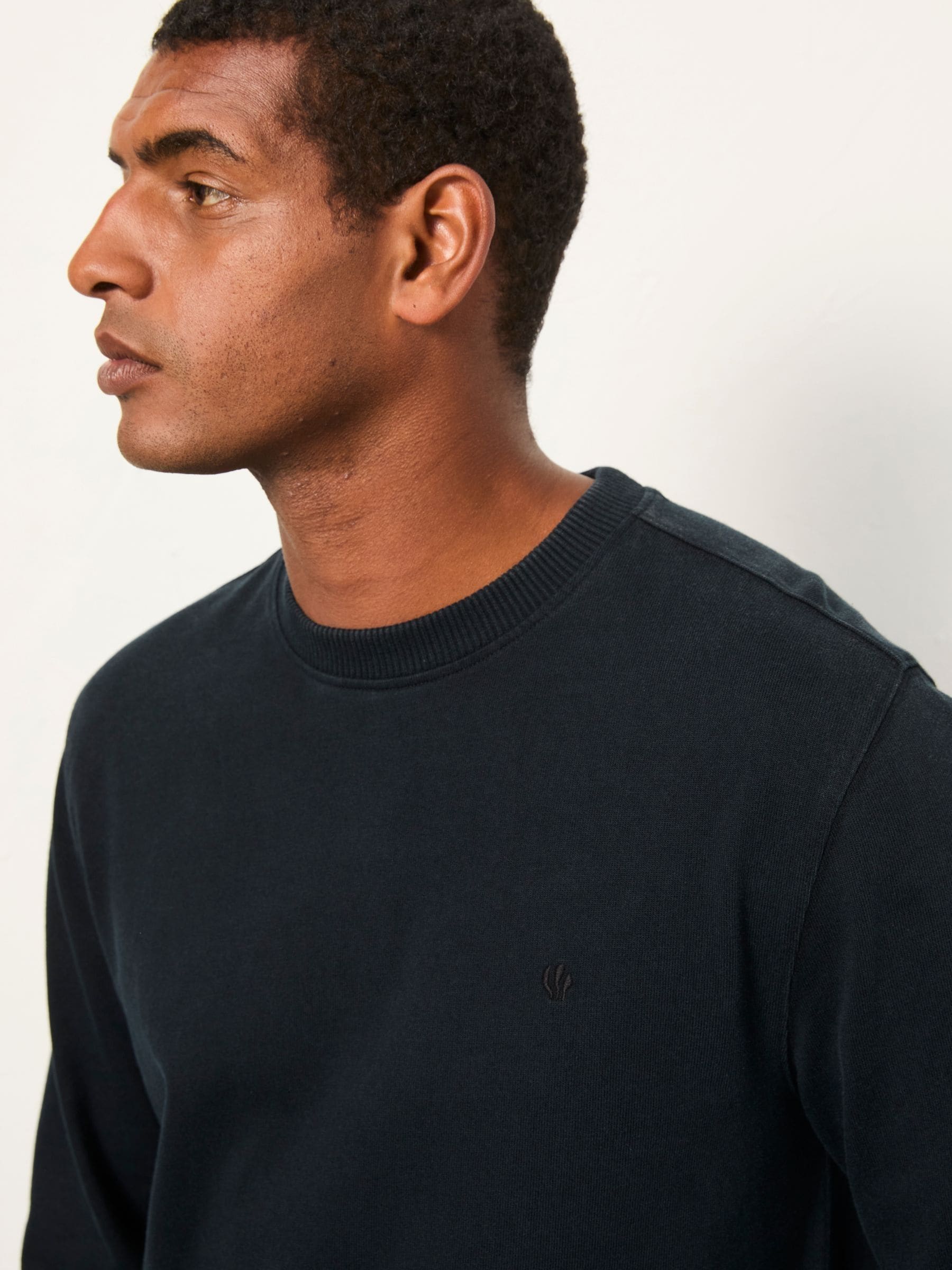 Zwart - FatFace Lange Mouw Zwaargewicht Relaxed Fit T-shirt