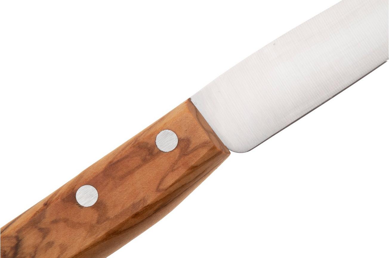 Knivesandtools Traditional Buckels, roestvast staal, olijfhout, 4-delige Buckels ontbijtmessenset